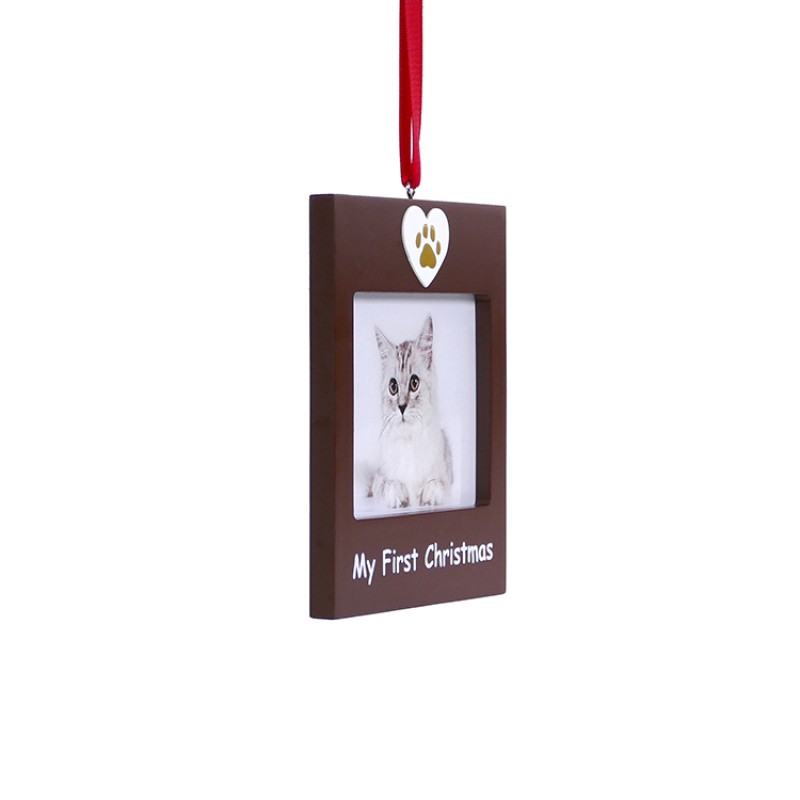 Custom Personalized Pet's First Christmas Frame Photo Ornament Souvenir