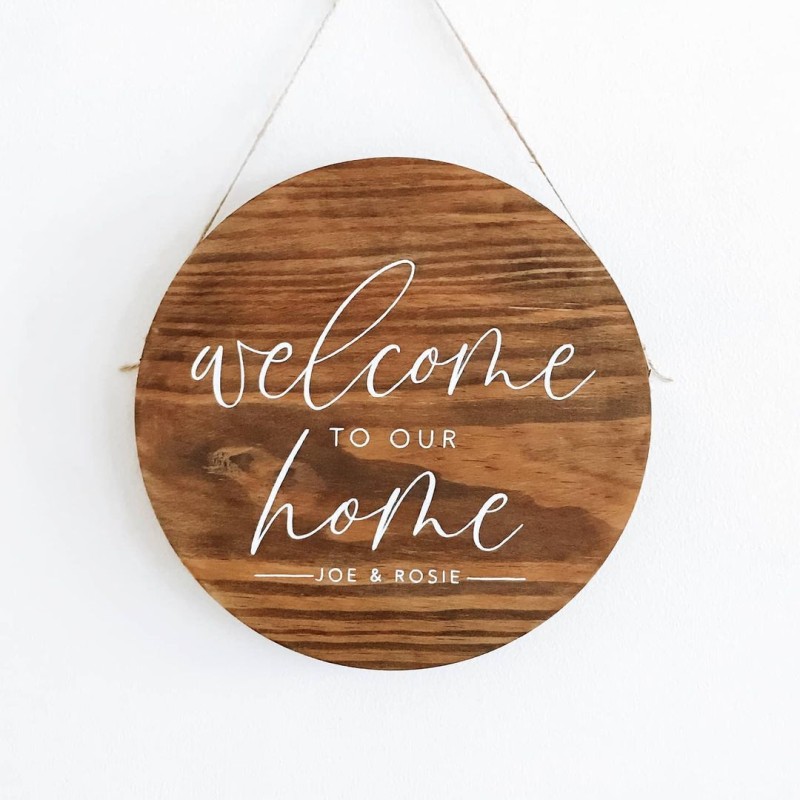 Pretty Welcome Sign Front Door Porch Decor Interchangeable Rustic Wood Wall Hanging Porch Decor