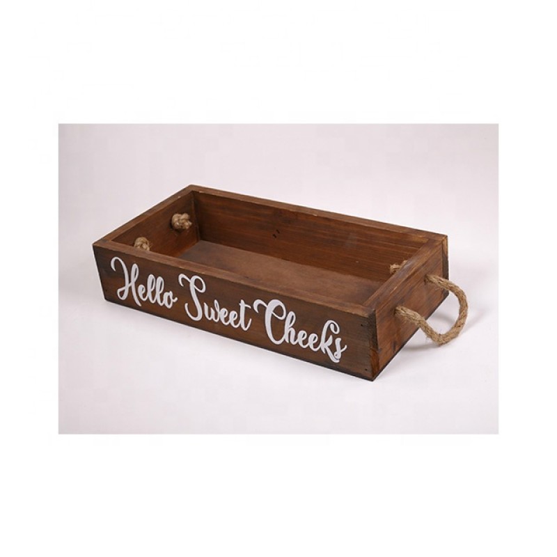 High Quality Funny Word Rustic Wood Toilet Paper Holder Perfect for Farmhouse Bathroom Kitchen Decor Box