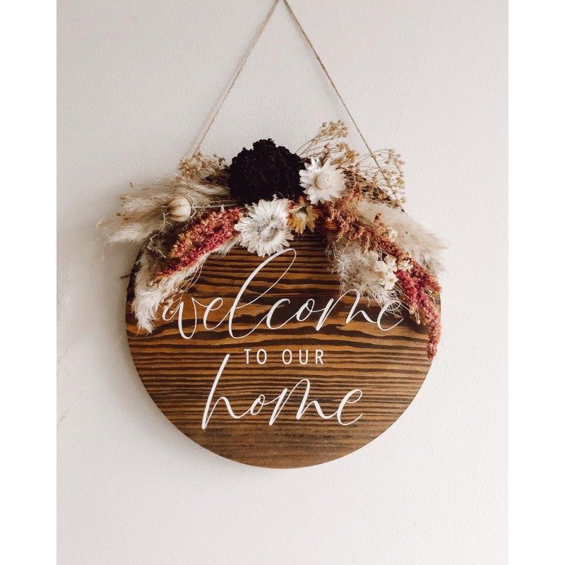 Pretty Welcome Sign Front Door Porch Decor Interchangeable Rustic Wood Wall Hanging Porch Decor