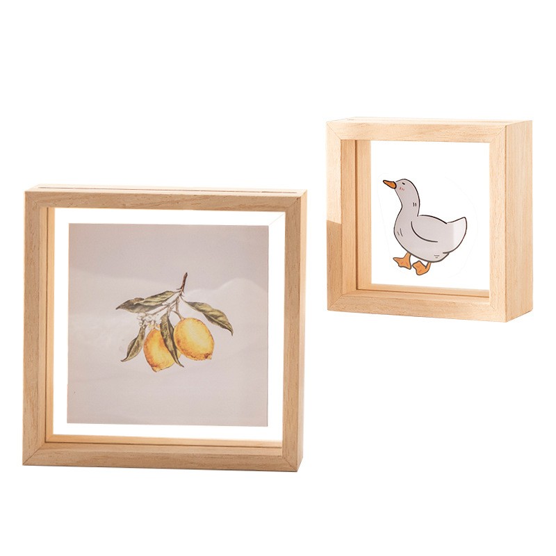 New Design Double-Sided Wood Picture Floating Photo Frame Home Decor