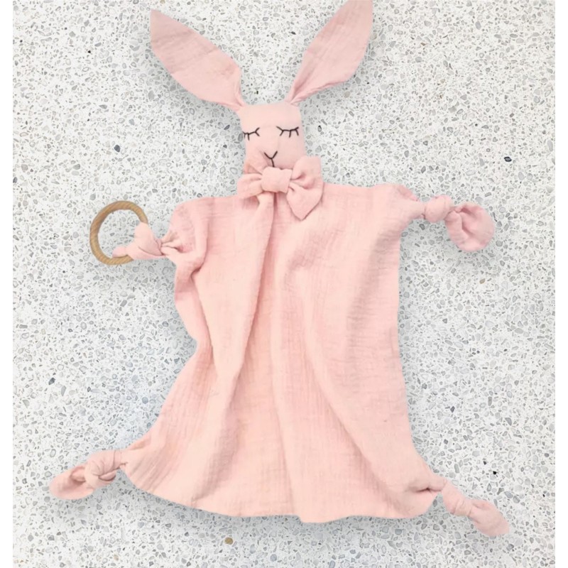 Custom Size Large Bunny 100% Cotton Muslin Swaddle Blanket Baby Burp Cloth