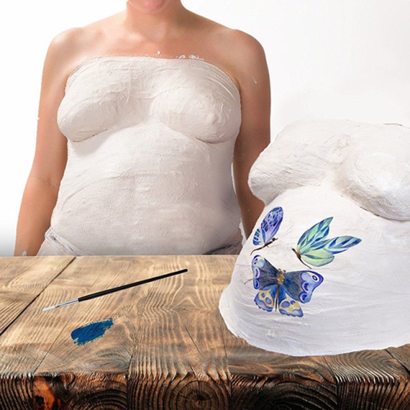 Custom White Deluxe Pregnancy Belly Casting Kit Pregnancy Cast Belly Mold
