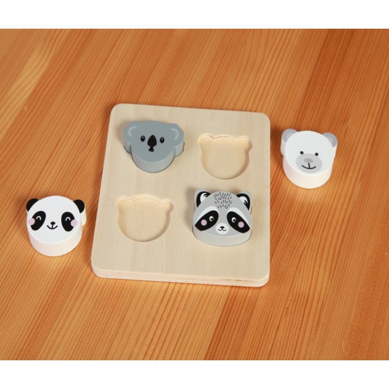 Custom 3D DIY Puzzle Montessori Toy Puzzle Children Wooden Panda Koala Puzzle Assembly Educational Toy