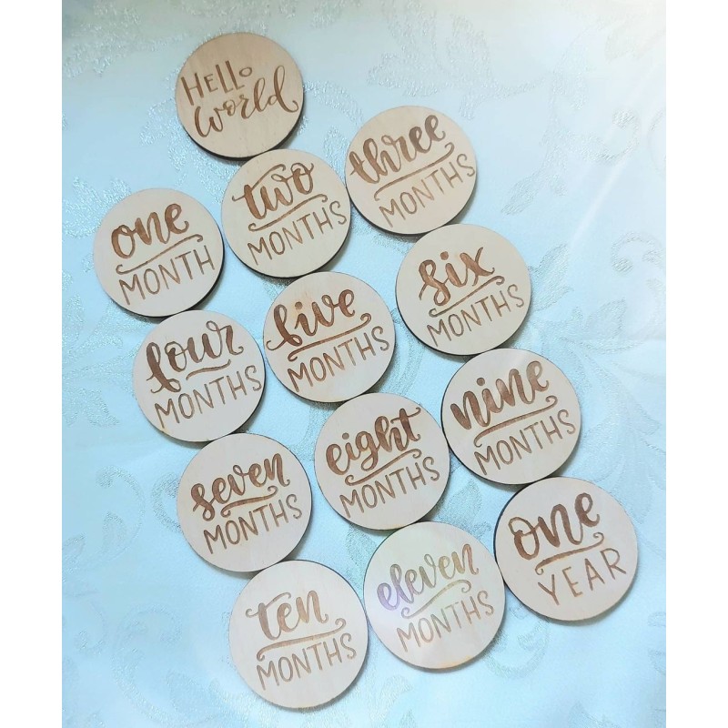 Baby Monthly Milestone Wood Card Pretty Funny Double-Sided Milestone Card Pregnancy Milestone Card