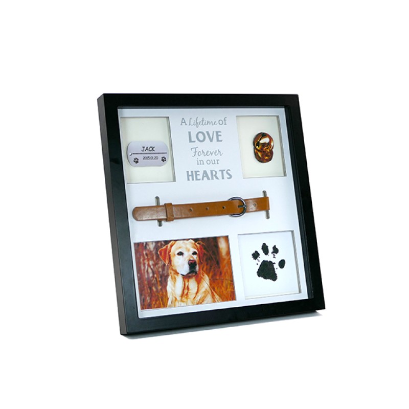 Custom Personalized Pet Memorial Paw Print Photo Frame with Inkless Pad