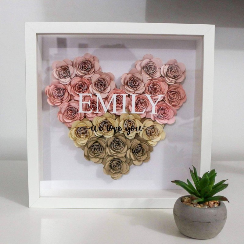 High Quality Custom 8x8 Acrylic Wood Shadow Box Display Case White Wall Art 3D Photo Frame