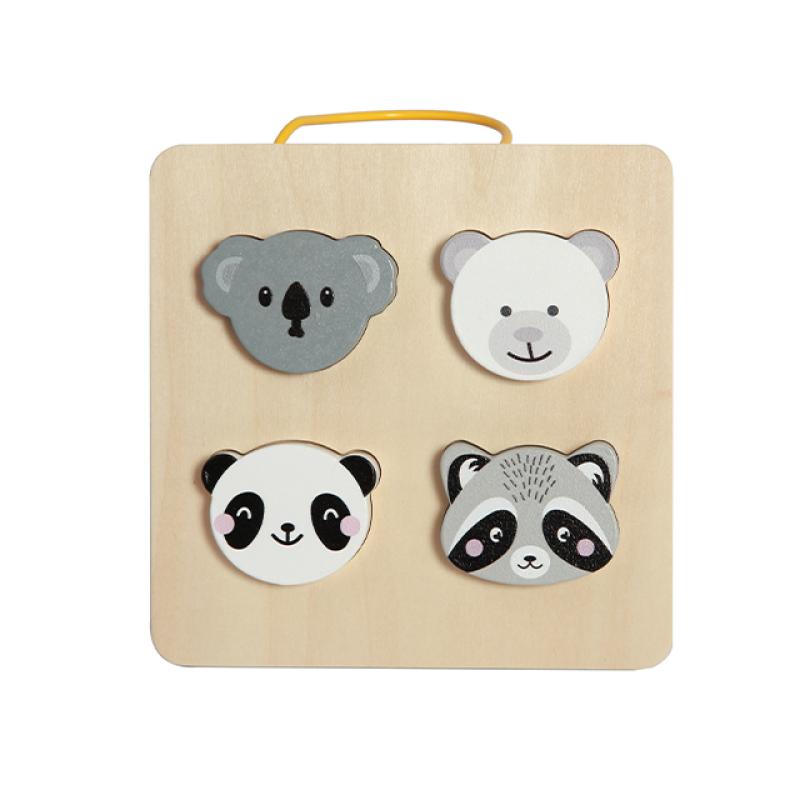 Custom 3D DIY Puzzle Montessori Toy Puzzle Children Wooden Panda Koala Puzzle Assembly Educational Toy