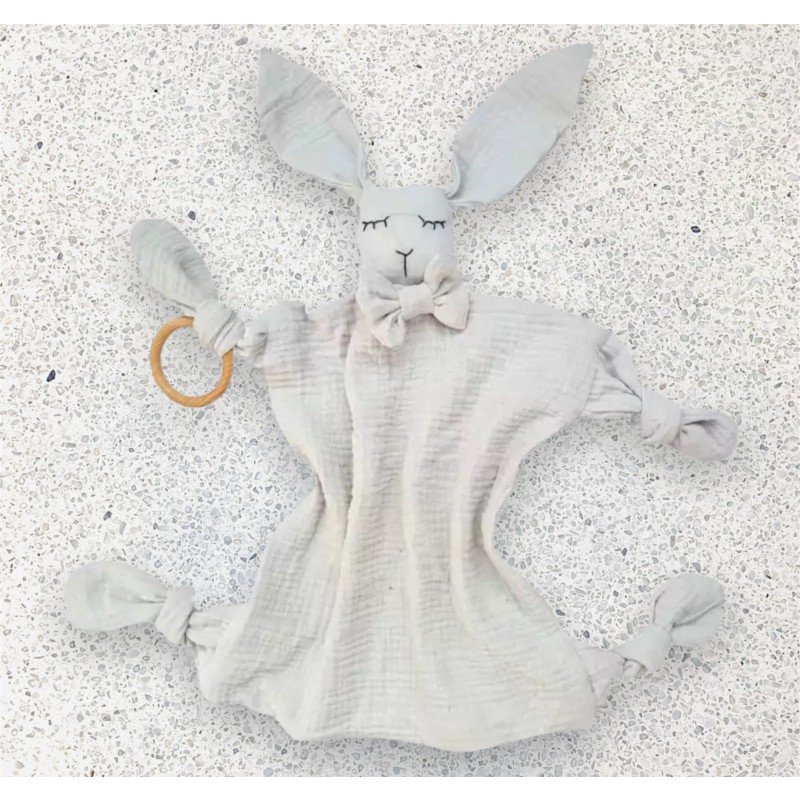 Custom Size Large Bunny 100% Cotton Muslin Swaddle Blanket Baby Burp Cloth