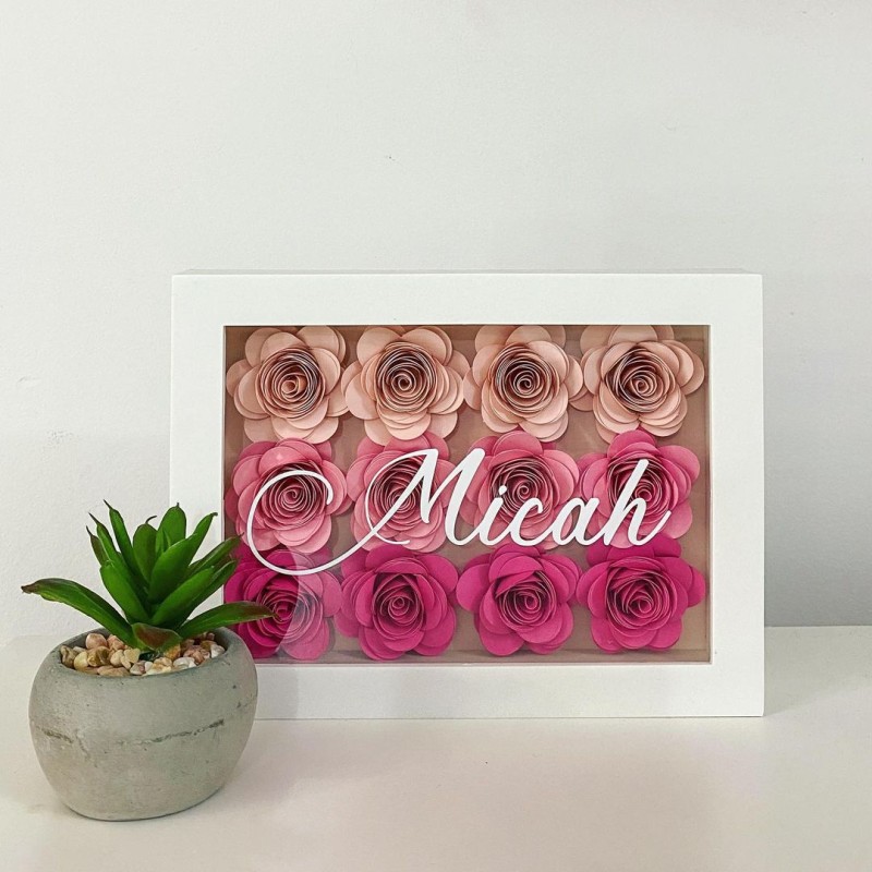 High Quality Custom 8x8 Acrylic Wood Shadow Box Display Case White Wall Art 3D Photo Frame