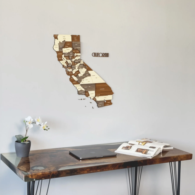 3D Wooden World Map with LED Light Backlit World Travel Map