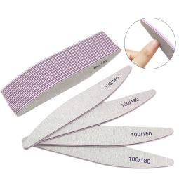 High Quality Sandpaper Nail File Custom Printed Logo Double-Sided 100/180 Grit Nail Supplies