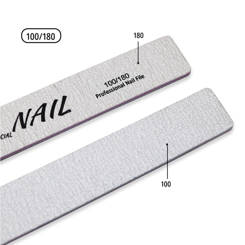 Professional Custom Printed Logo Double-Sided Disposable Rectangle Nail File 80/100/180 Grit Sandpaper Nail File
