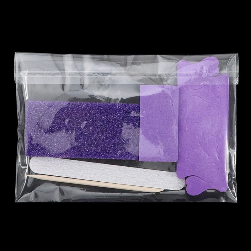 Purple Nail Salon Tools Professional Nail Tools 5pcs Disposable Nail Art Set Pedicure Kit with Toe Separator