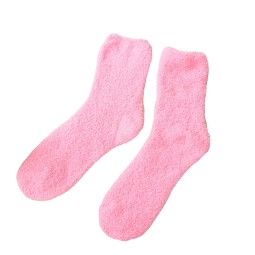 Pastel Color Women's Fuzzy Socks Winter Warm Soft Comfortable Fluffy Microfiber House Sleep Slipper Socks Christmas Gift