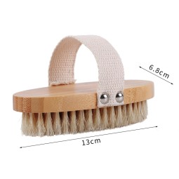 Boar Bristle Body Brush Natural Bamboo Wood Body Bath Brush