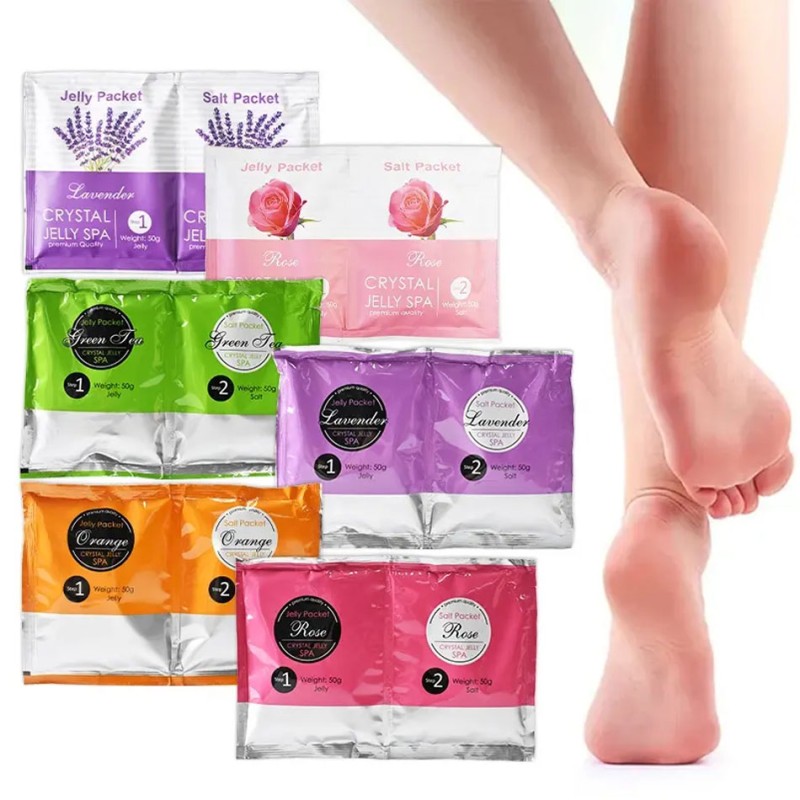 Homemade Foot Bath Orange Crystal Jelly Spa Salt Powder Softening Whitening Foot Bath Salt DIY Jelly Foot Bath Foot Soak