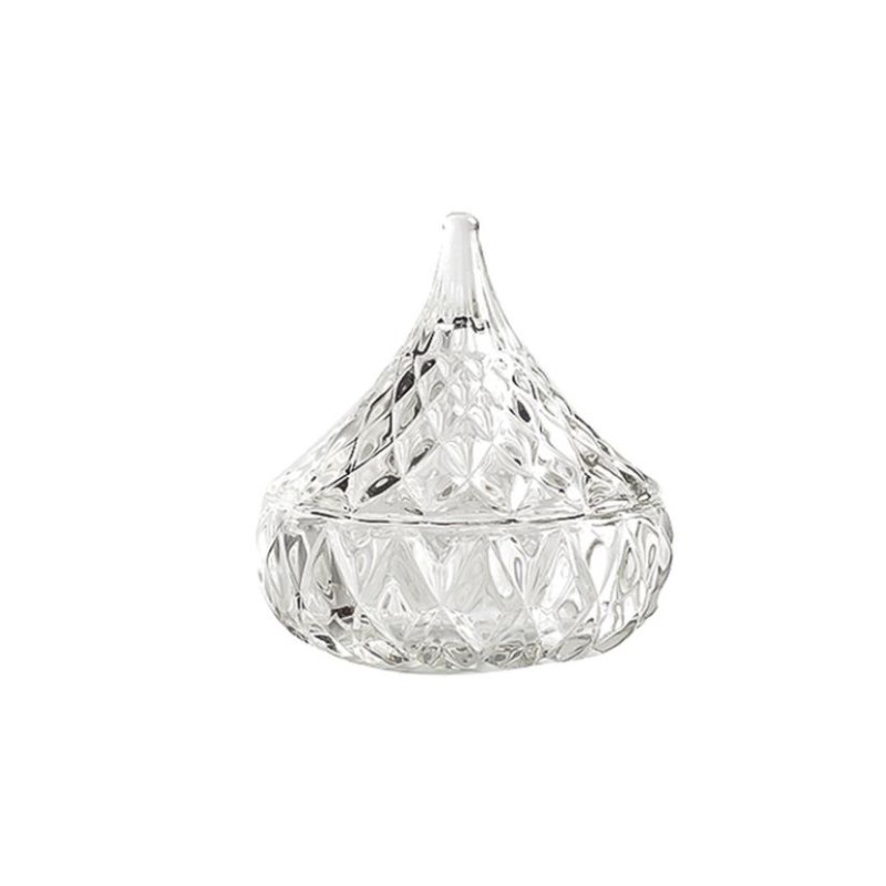 Crystal Glass Candy Jar with Lid Wedding Decor Diamond Glass Candy Jar