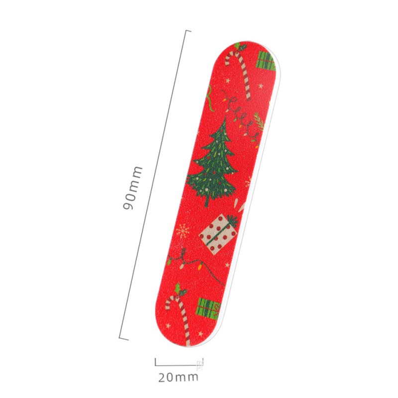Wholesale Professional Custom Double-Sided Mini Cute Nail File 100 180 Grit Emery Board Christmas Pattern Nail File