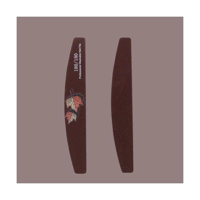 Emery Board Nail File Set Nail Art Pedicure Art Tools Custom Logo Double-Sided Grit Autumn Leaf Print Nail File