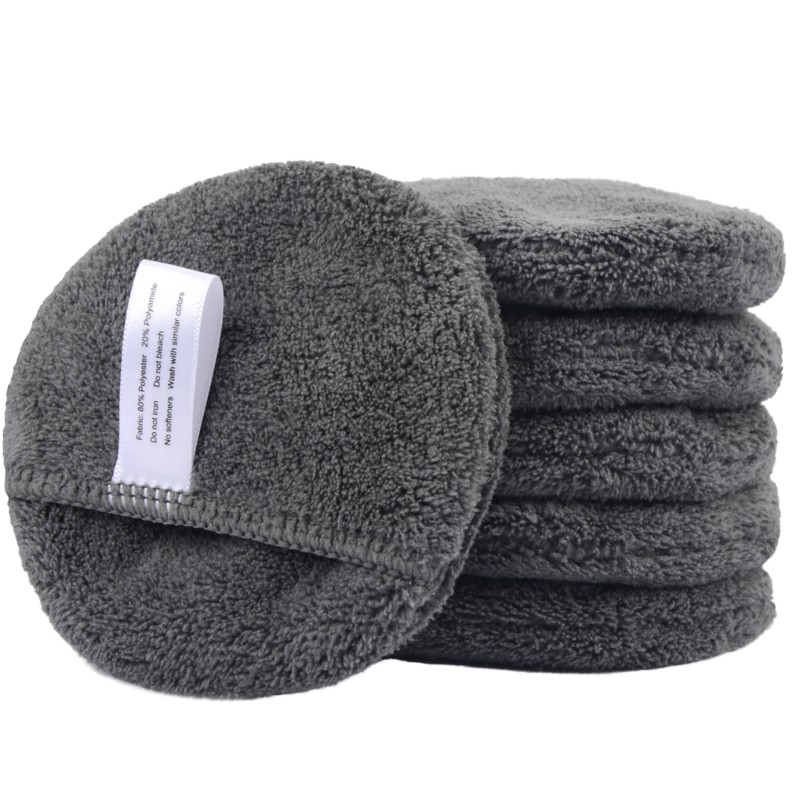 Bamboo Microfiber Makeup Remover Glove Pads Facial Cosmetics Cleansing Puff Sponge with White Label Finger Pocket