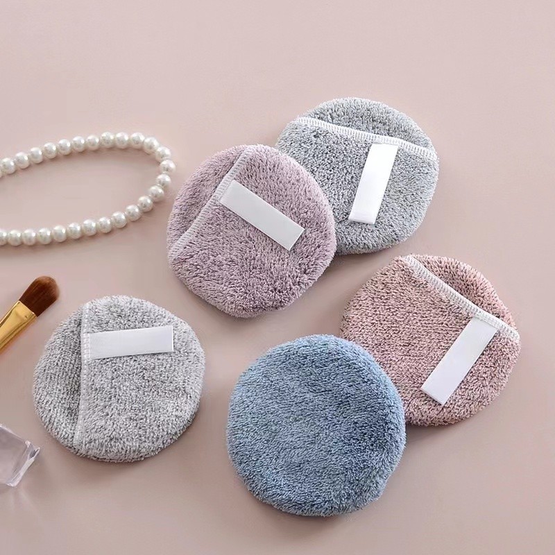 Microfiber Facial Cleansing Round Washable Face Towel Built-In Sponge for Facial Cleansing Exfoliation with Laundry Bag