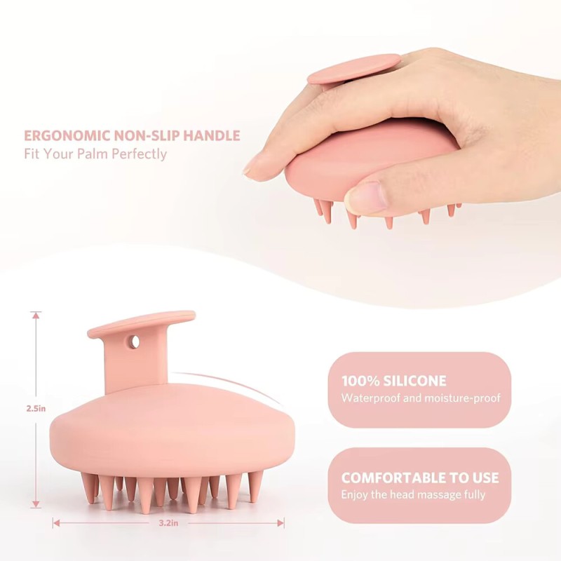 Wholesale Anti-Slip ABS Handle Silicone Shampoo Hair Brush Fashion Wet & Dry Scalp Massage Plastic Shower Hair Brush Head
