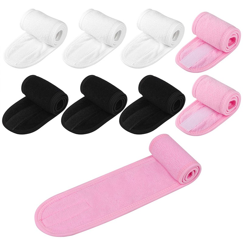 Custom Trademark Spa Facial Headband Terry Cloth Spa Headband Stretch Towel Washable Makeup Headband