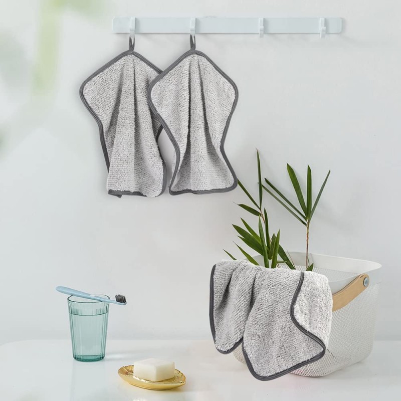 Reusable Renewal Bamboo Charcoal Makeup Removal Microfiber Face Towel Super Soft Face Towel for Sensitive Skin