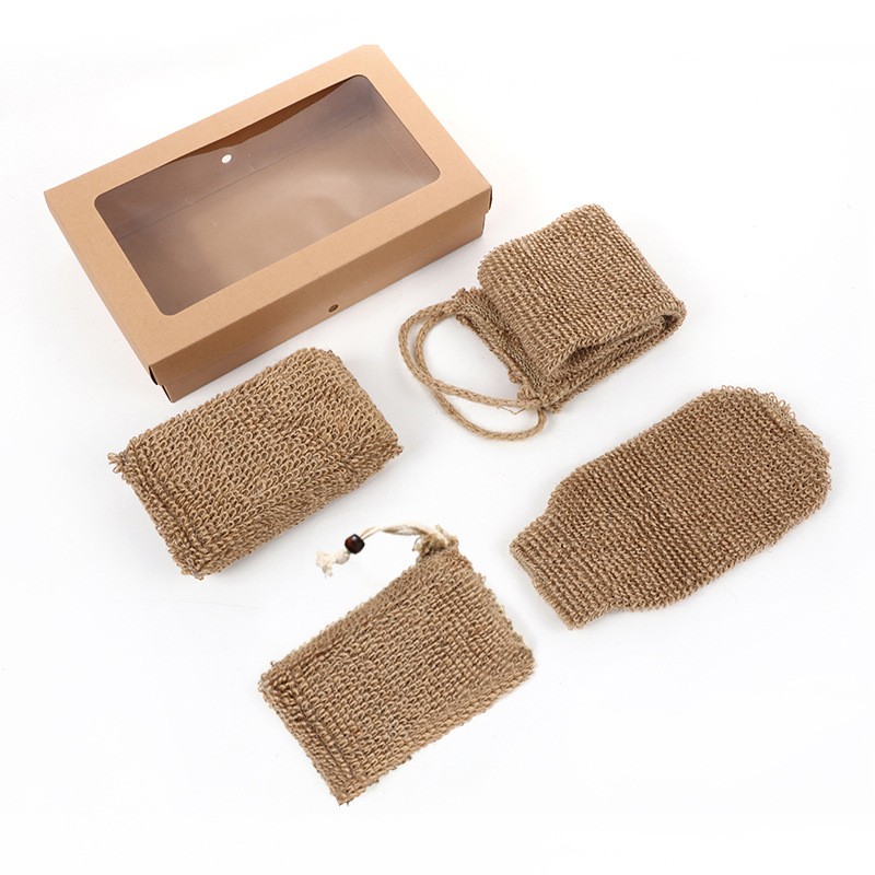 Heart-Shaped Bath Set with Brush Pumice Stone Loofah Slice Spa Set Women's Body Cleaning Tools Care Bath Accessories Spa