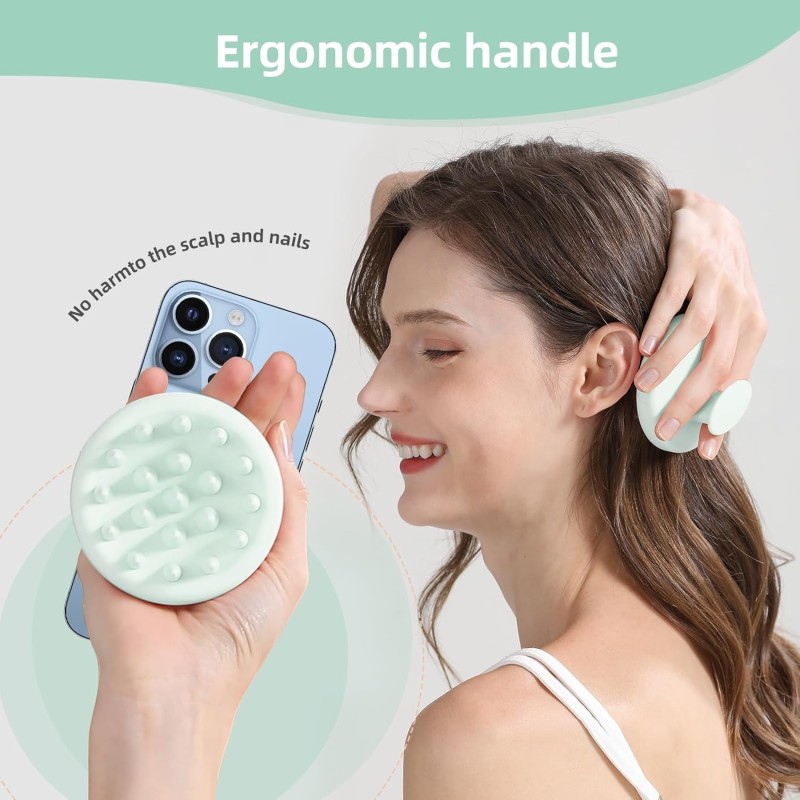 Custom Logo Scalp Massager Hair Brush Soft Silicone Bristles Oval Dandruff Removal Brush Washer Fashion Hair Care