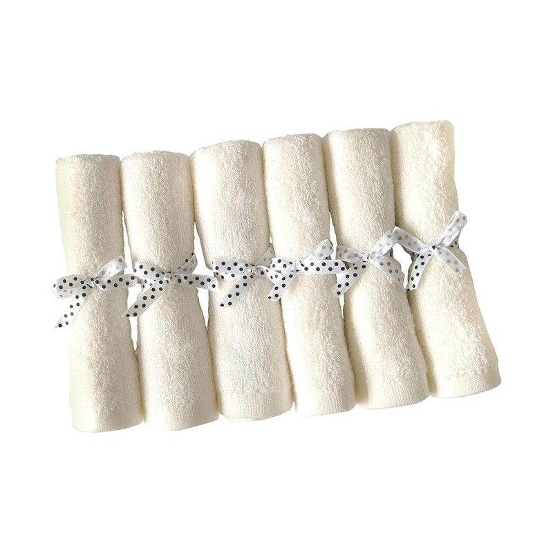 6-Pack Natural White Organic Bamboo Baby Soft Towel for Baby Registry Gift