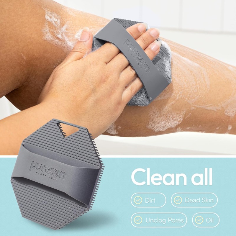 Bathroom Body Washer Handheld Shower Cleaning Brush Silicone Massage Bath Brush Exfoliating Shower Scrub