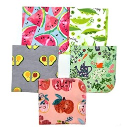 2-Layer Reusable Napkins Utensils Washable Roll Cotton Printed Cloth Napkins Kitchen Paperless Cloths