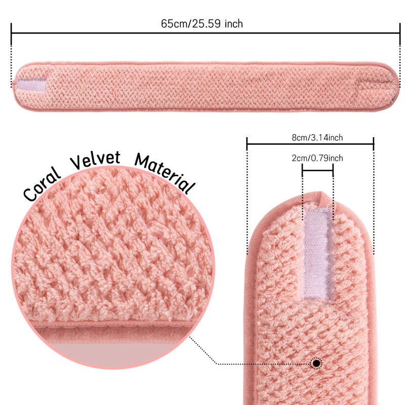 Spa Facial Headband Makeup Hair Bun Adjustable Headband Soft Towel Headband Face Wash Shower Sports Yoga