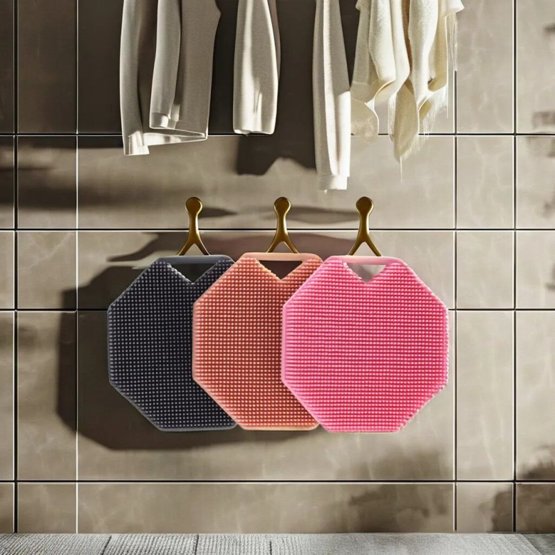 Bathroom Body Washer Handheld Shower Cleaning Brush Silicone Massage Bath Brush Exfoliating Shower Scrub