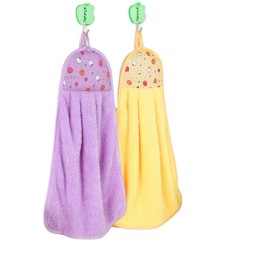 Kitchen Towel with Hanger Wholesale Quick-Dry Cute Adult Hand Towel with Tie