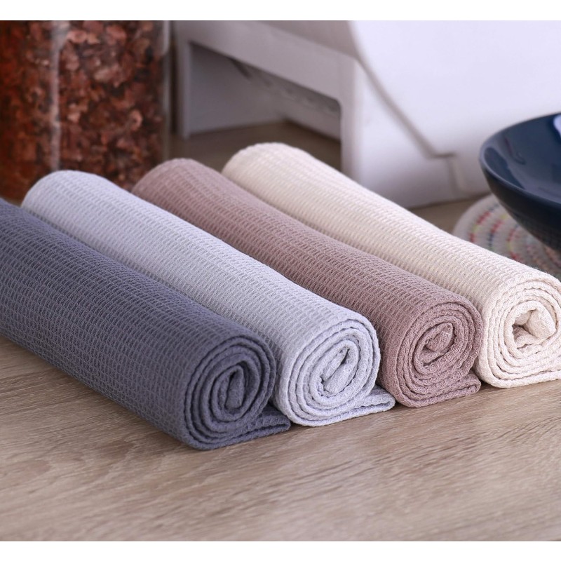 Popular Cotton Waffle Kitchen Towel Absorbent Dish Towel Set Super Soft Quick-Dry Dish Towel