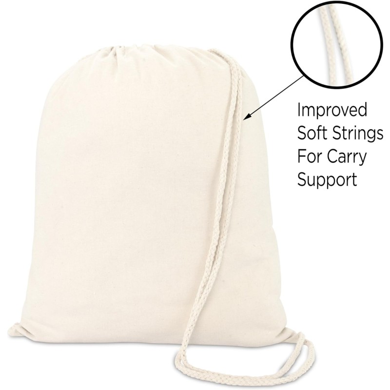 Custom Logo Dust-Proof 100% Recycled Cotton Small Canvas Drawstring Bag / Custom Cotton Bag