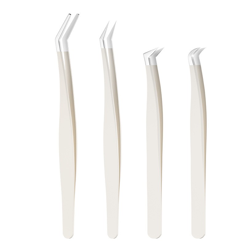 High-Quality False Eyelash Applicator Tweezers Gold Feather Tweezer Clipper Applicator for Beginners Makeup Tool