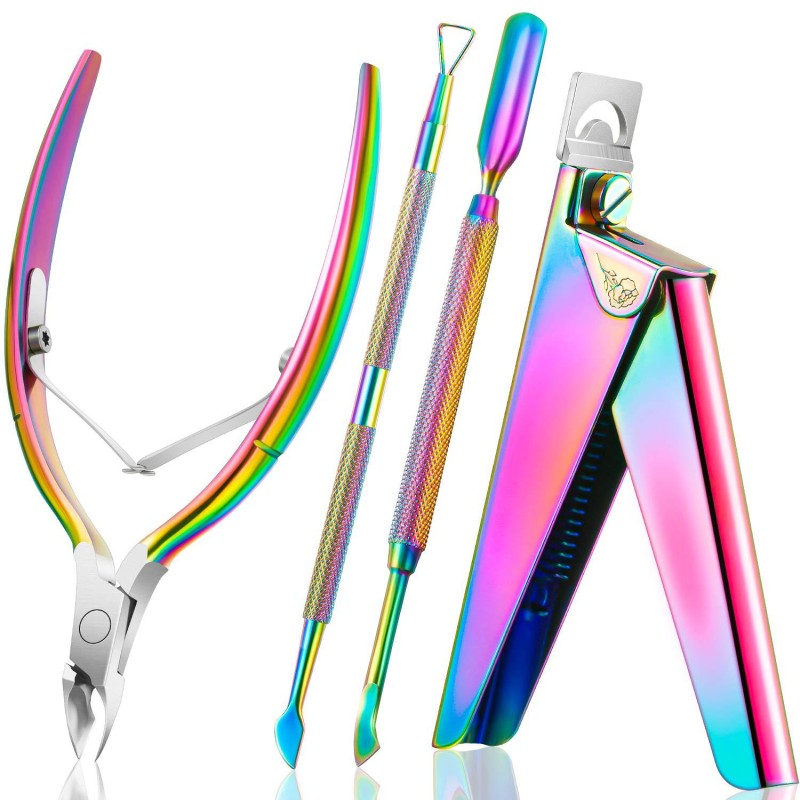 2023 Professional Stainless Steel Nail Clipper Manicure Pedicure Set False Tip Clipper Cuticle Trimmer Multicolor