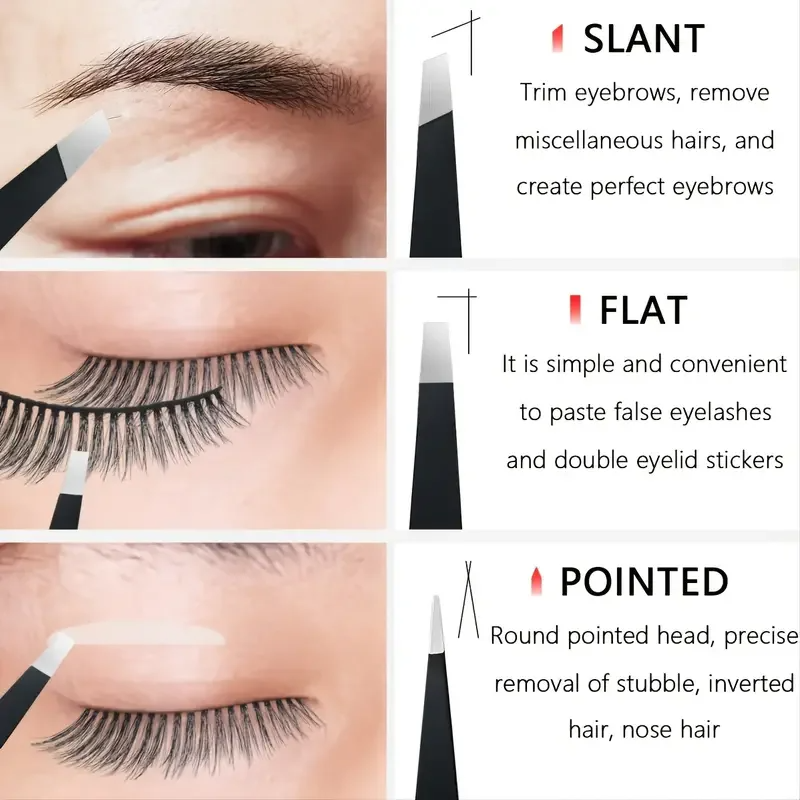 Professional 3/4pcs Stainless Steel Eyebrow Eyelash Tweezers Hair Removal Tweezer Makeup Beauty Tool Set