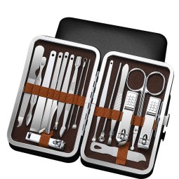 17 pcs Nail Clipper Manicure Set Pedicure Set Stainless Steel Home Professional Nail Clipper Tool