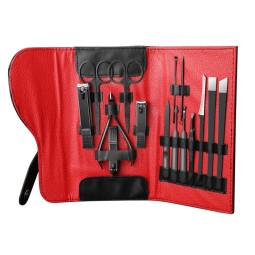 High-Quality 15 in 1 Manicure Pedicure Set Stainless Steel Tri-Fold Bag Nail Clipper Set Beauty Set Nail Clipper Tool