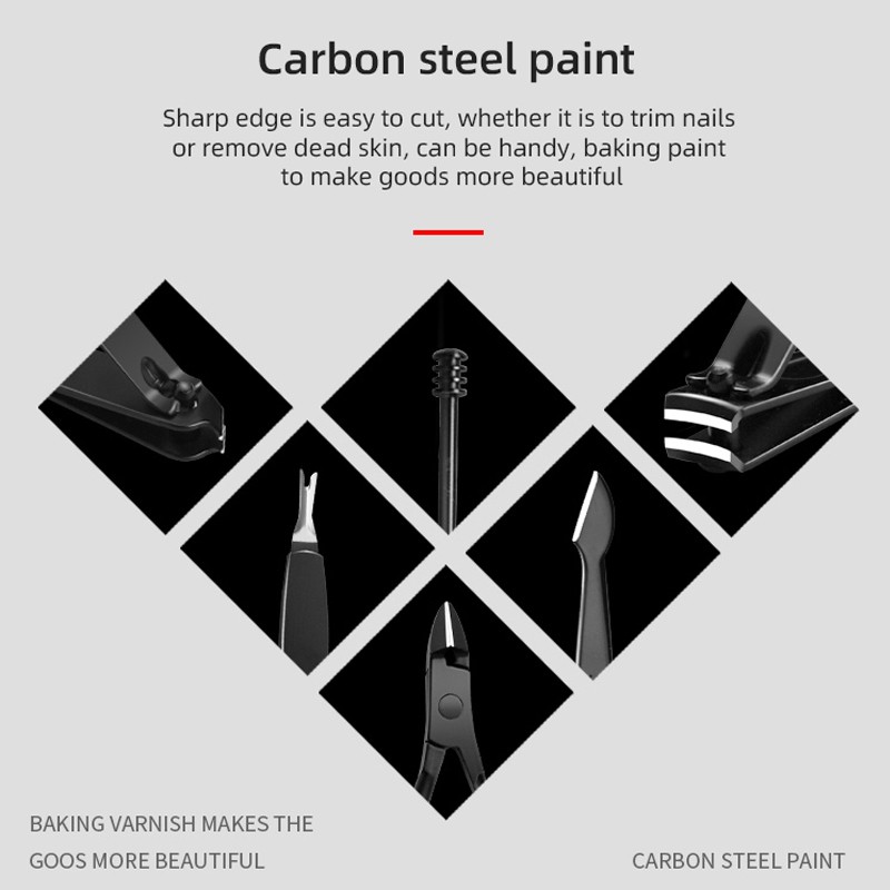 18PCS Manicure Set Pedicure Set Nail Clipper Stainless Steel Cuticle Clipper Nail Clipper Trimming Tool with PU Case Kit