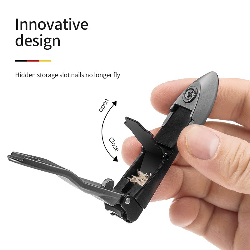 High-Quality Large Nail Clipper with Catcher Sharp Heavy Duty Automatic Collecting Nail Clipper Manicure Tool Set