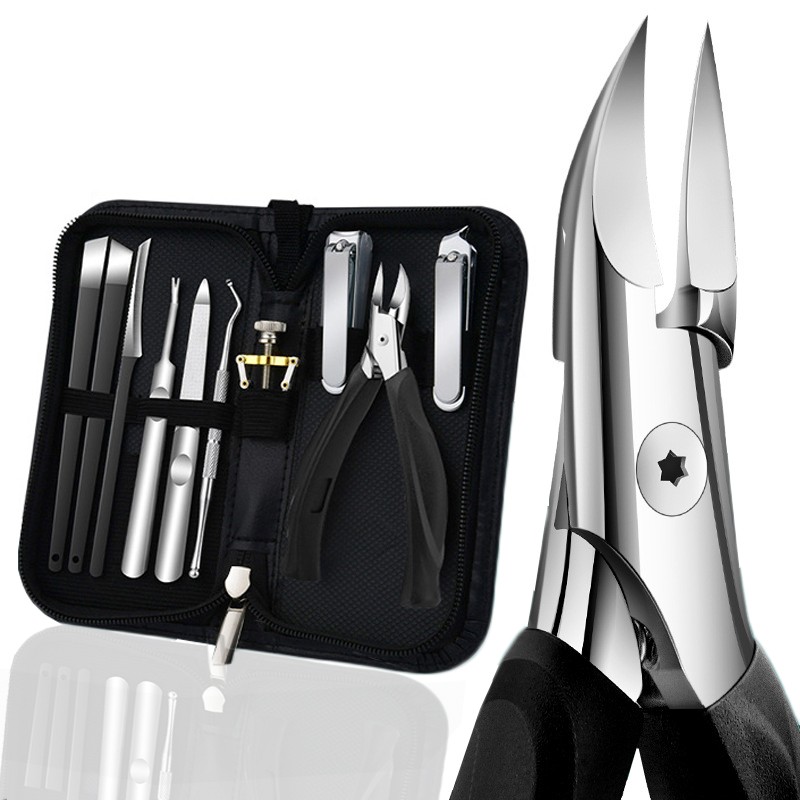 Professional Stainless Steel Nail Clipper Tool Ingrown Toenail Clipper Manicure Pedicure Knife Set Foot File Cuticle Finger