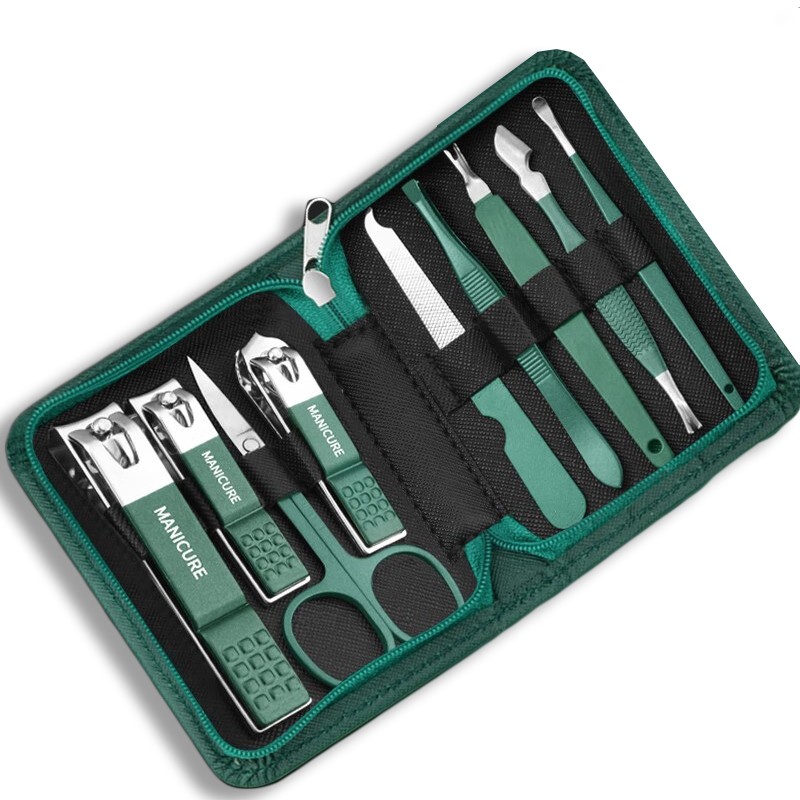 9PCS Nail Clipper Manicure Set Pedicure Care Set Nail Art Set Stainless Steel Professional Nail Clipper Tool with Box