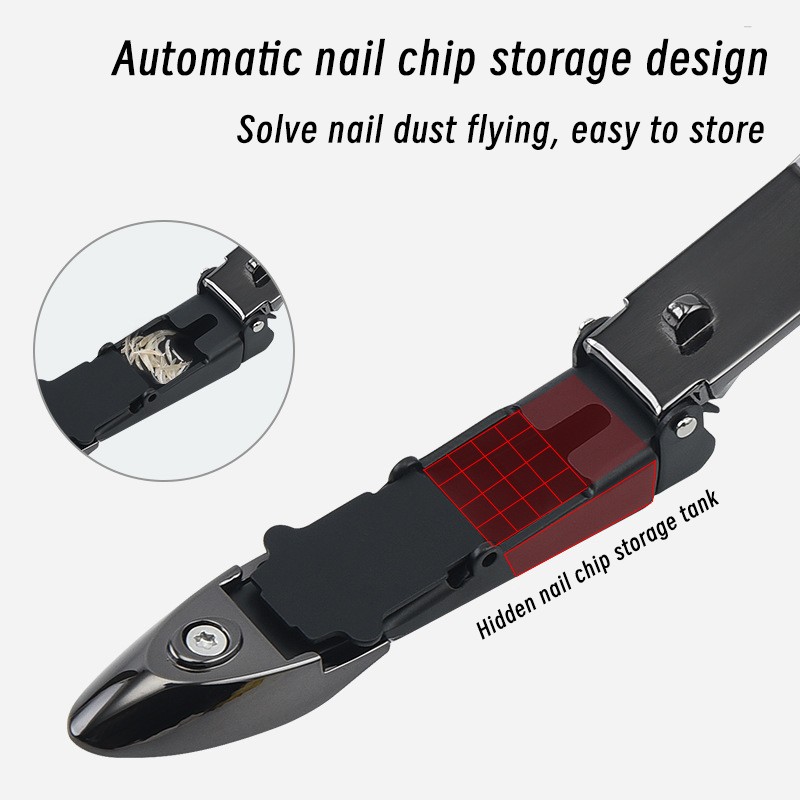 Professional Nail Clipper with Catcher No Splash Super Sharp Finger Manicure Tool Nail Clipper with Men's Thick Nail File