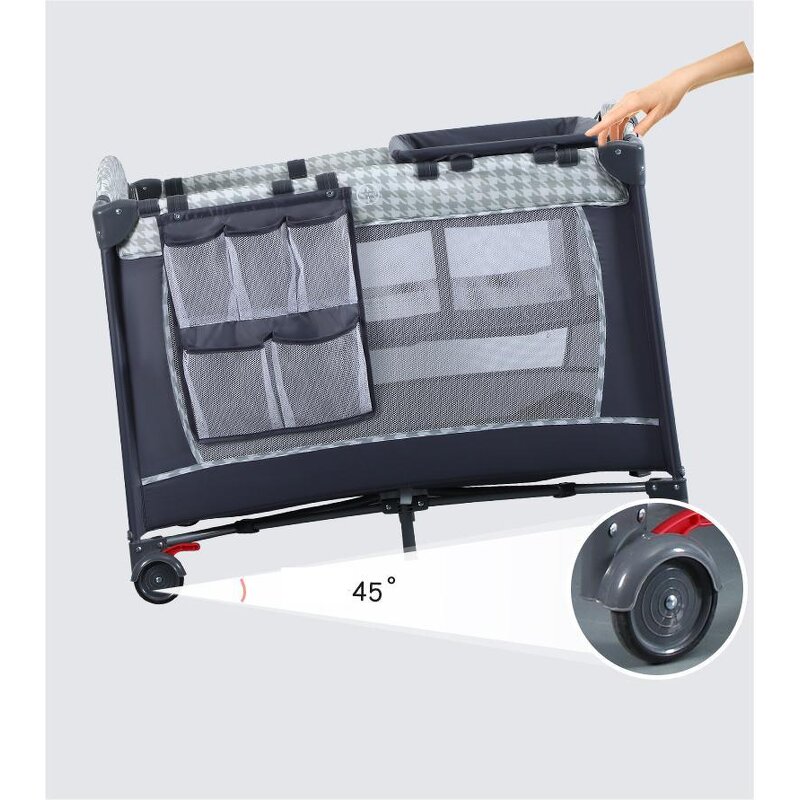 Travel Co-sleeper Crib Portable Foldable Mobile Bed Pack and Play Baby Crib